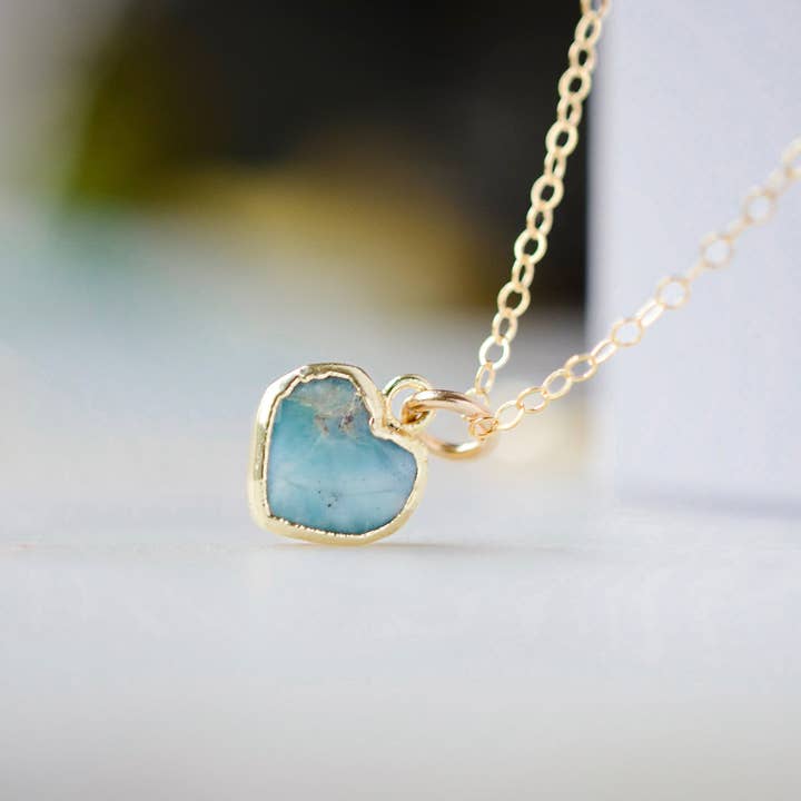 GEMNIA - Wholesale Pendant/Charm Necklace - Larimar Heart Necklace1