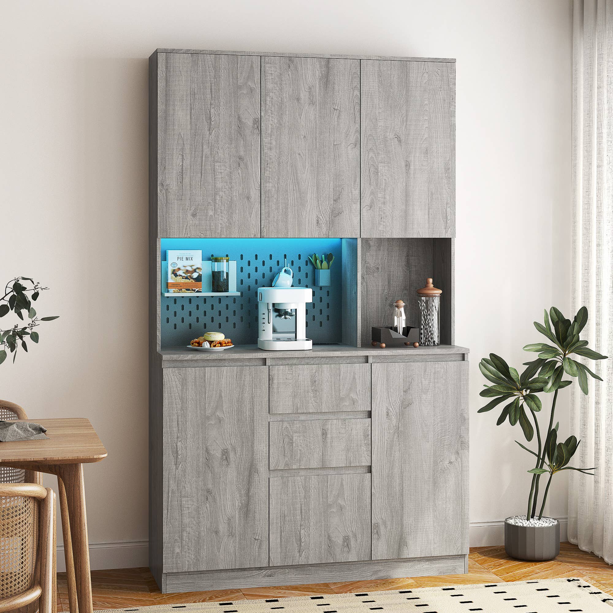 39F Inc. - Vente Armoire - Armoire de garde-manger 74", station de charge, support pour micro-ondes47