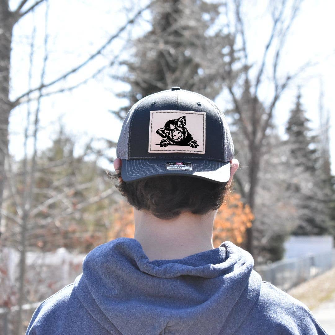 Prairie Buffalo - Wholesale Trucker Hat - Unisex - Trucker Hat - Piglet Leather Hat Patch3
