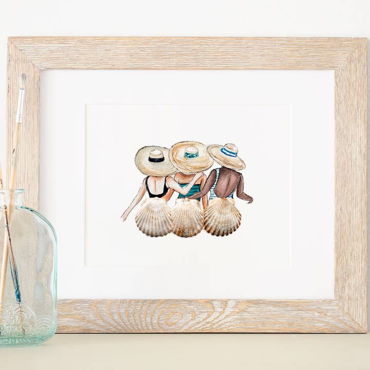 Shell Friends 2, 8x10 eller 5x7 P Kunsttryk for engroshandel hos ALR Designs