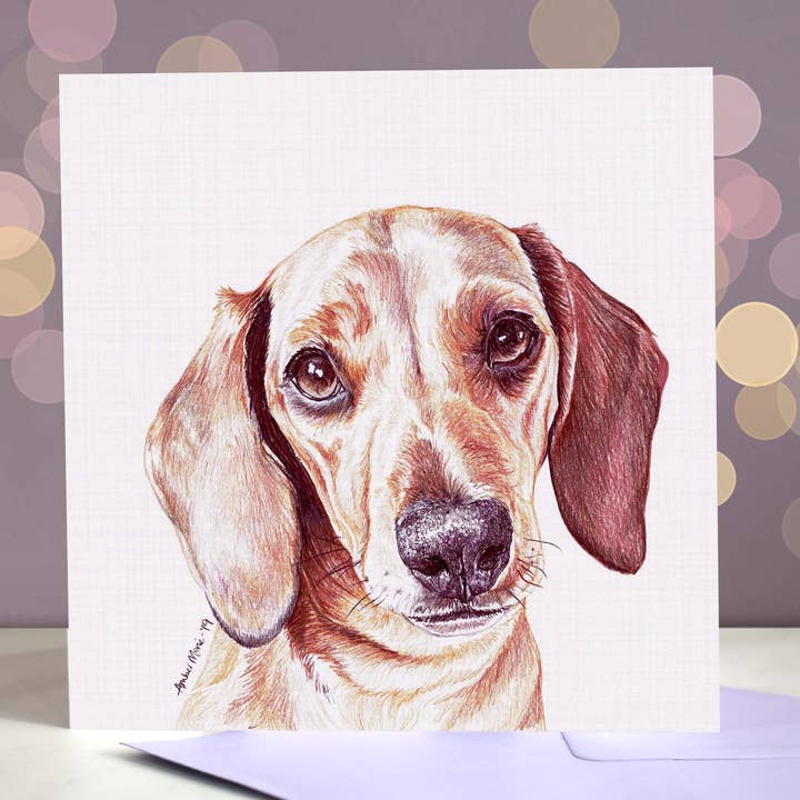 Biglietto d'auguri in miniatura, colore: rosso bassotto per la vendita all'ingrosso da parte di Amber Marie Studio