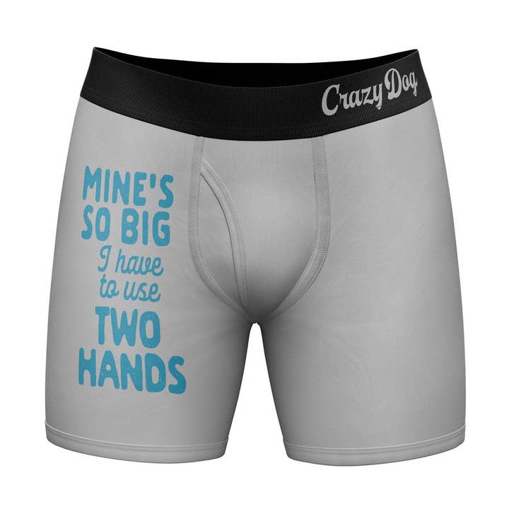 Mine's So Big I Have To Use Two Hands Father's Day Graphic for wholesale by Crazy Dog T-Shirts