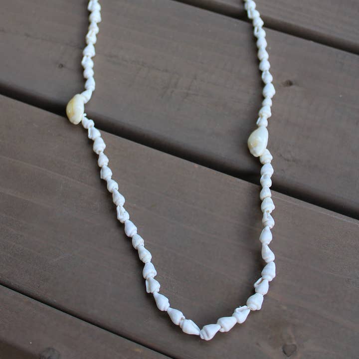 California Seashell Company - Wholesale Beaded/Pearl Necklace - Shell Leis - Seashell Necklaces - Beach Favors - 1 Dozen2
