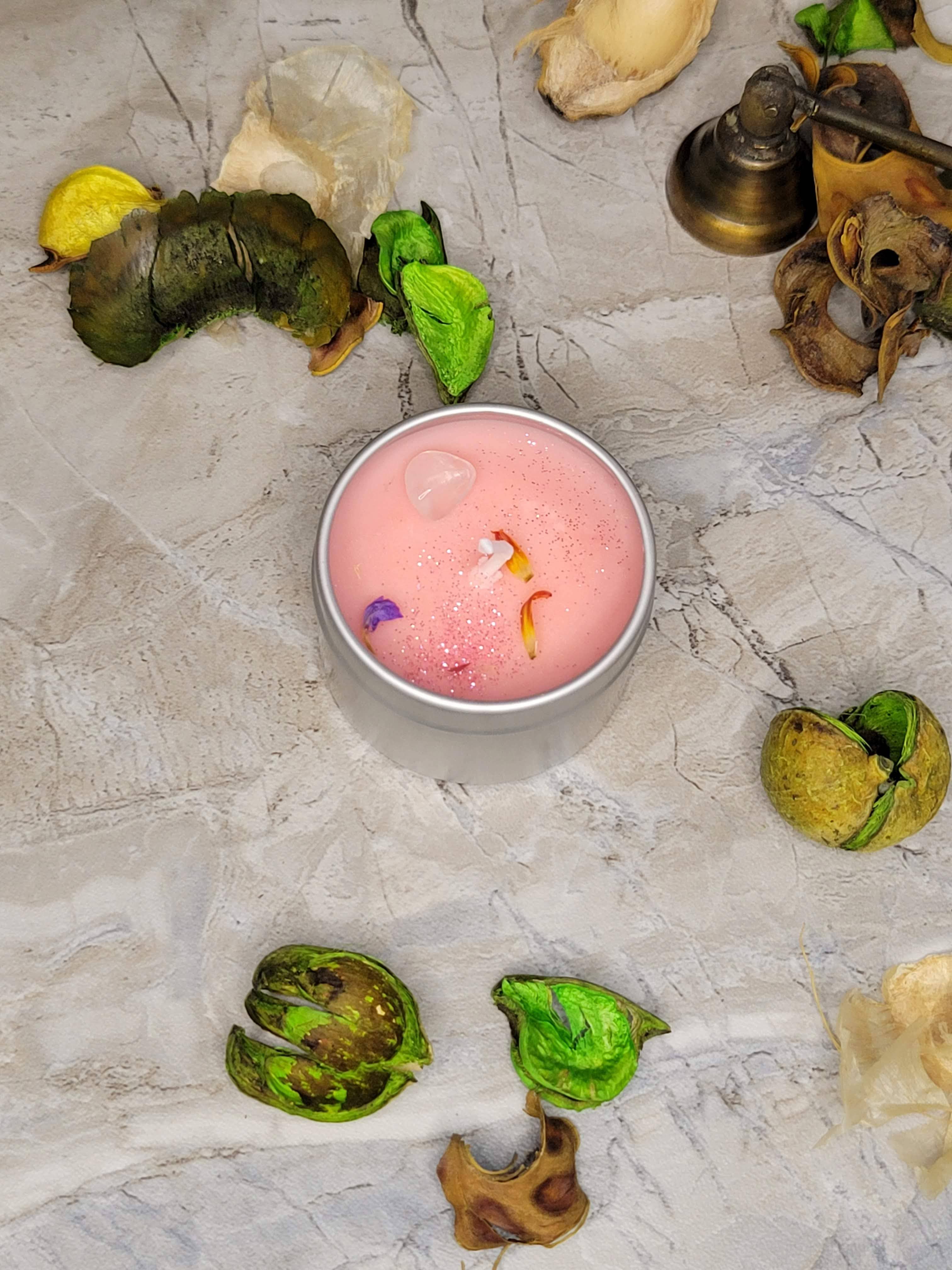 My Magic Place Shop - Vente Bougies de voyage - Bougies de soja, bougies coulées à la main, bougie d'intention en cristal, 2 oz4