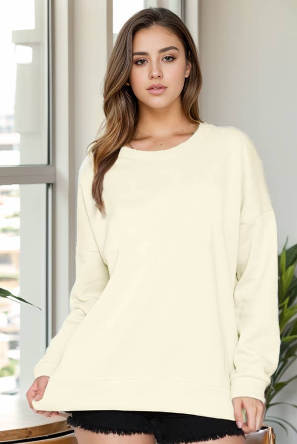 Burgundy Apparel - Vente Sweat-shirt – femme - SWEAT-SHIRT OVERSIZE EN POLAIRE UNIE (NOUVELLES COULEURS)6