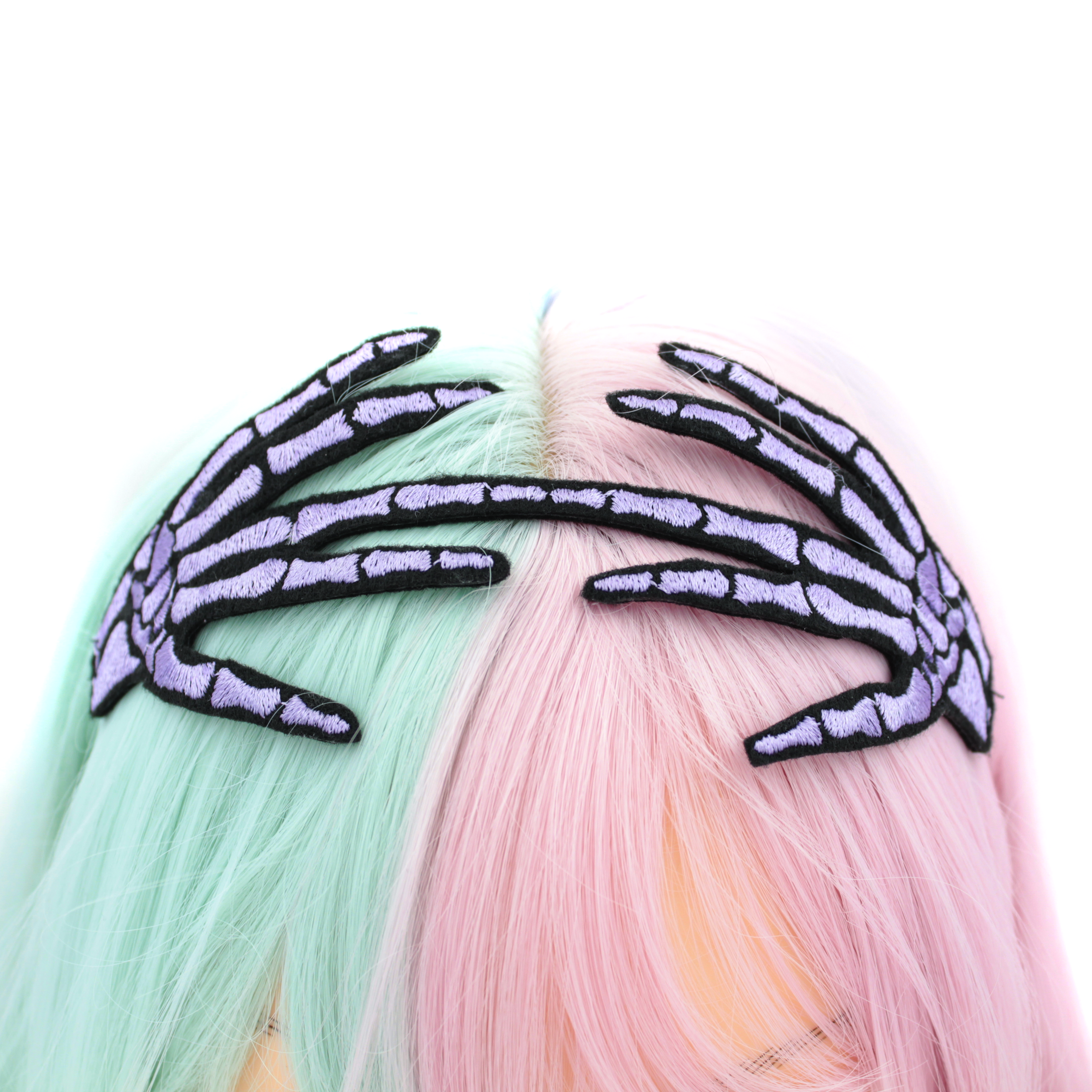 Kawaii Hair Candy - Wholesale Fashion Headband - Women's - Embroidered Skeleton Hand Headband4