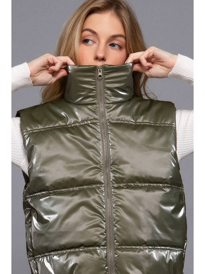 Active Basic | Active USA - Wholesale Outerwear Vest - Women's - High Neck Zip Up Vest11