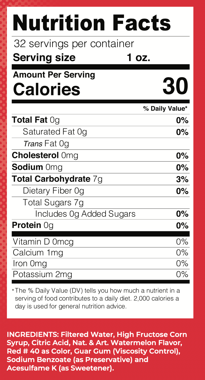 Lucy's - Wholesale Flavored Syrup - Watermelon Snow Cone Syrup - 32oz2