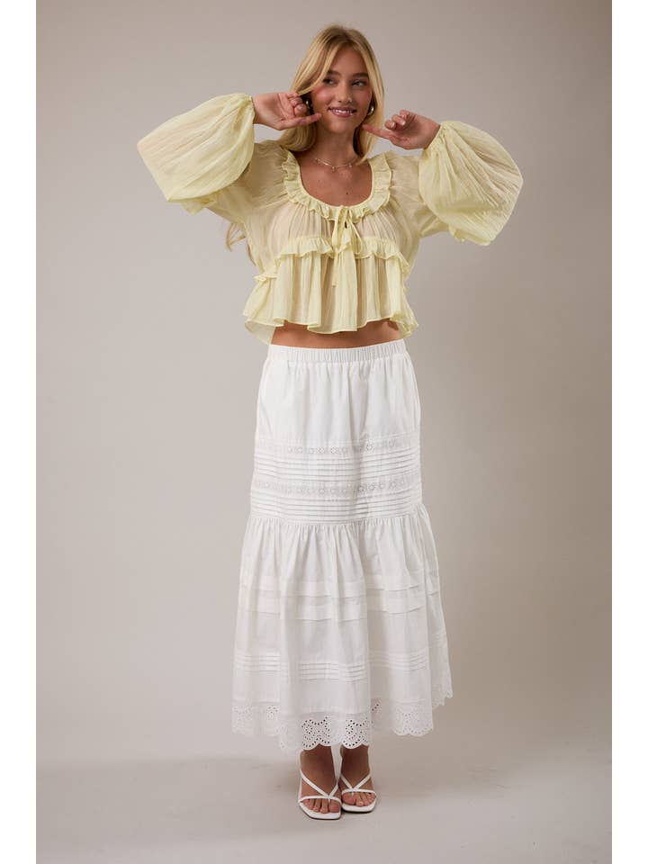 LE LIS - Vente Chemisier – femme - CHEMISIER À ENCOLURE DÉGAGÉE ET VOLANTÉ17