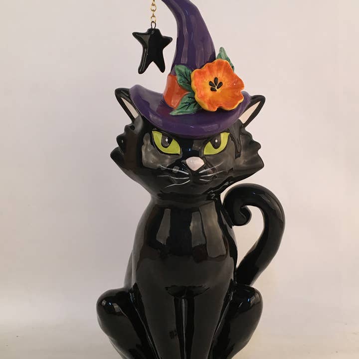 ESTATUETA DE GATO CHAPÉU DE BRUXA por atacado de Blue Sky Clayworks
