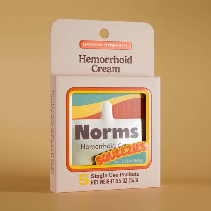Hemorrhoid Cream - Single Use for Travel - 5CT Box for wholesale by Norms