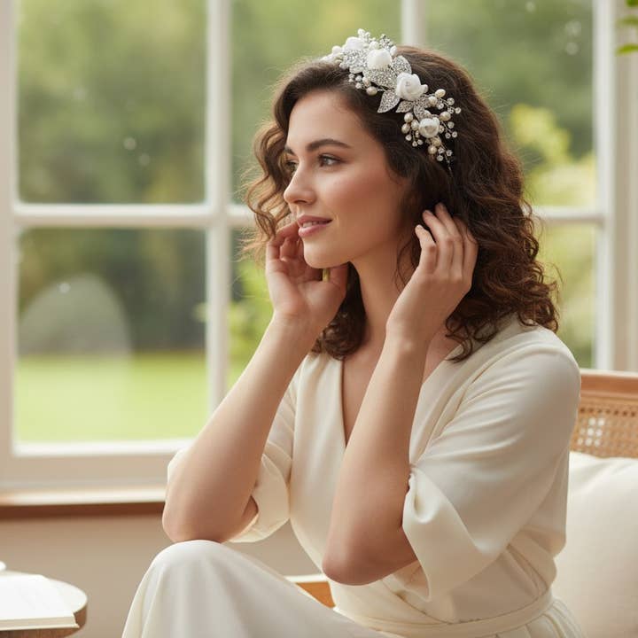 CLARA ROMANTIC HEADBAND for wholesale by Athena Bridal Jewellery