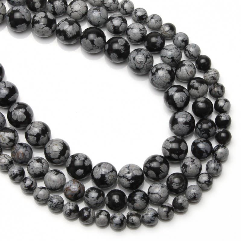 UniArt - Wholesale Craft Supplies - Snowflake obsidian round beads4