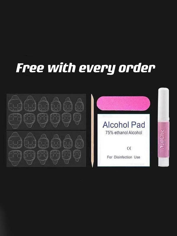 GRAY Detachable Rhine Stones Press-On Nails for wholesale on Faire6