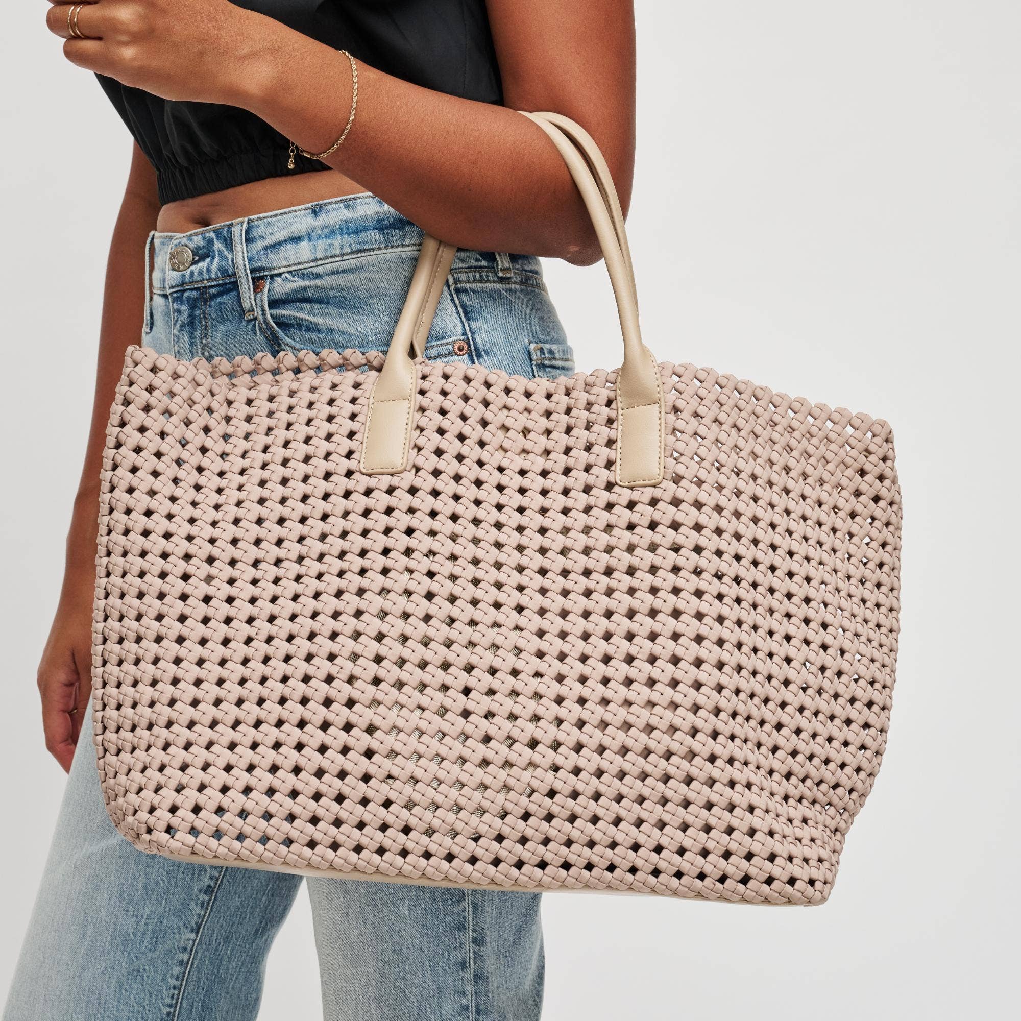 Sol and Selene - Vendita all'ingrosso Borsa tote - Donna - Borsa Grande Intrecciata a Mano Solstice9