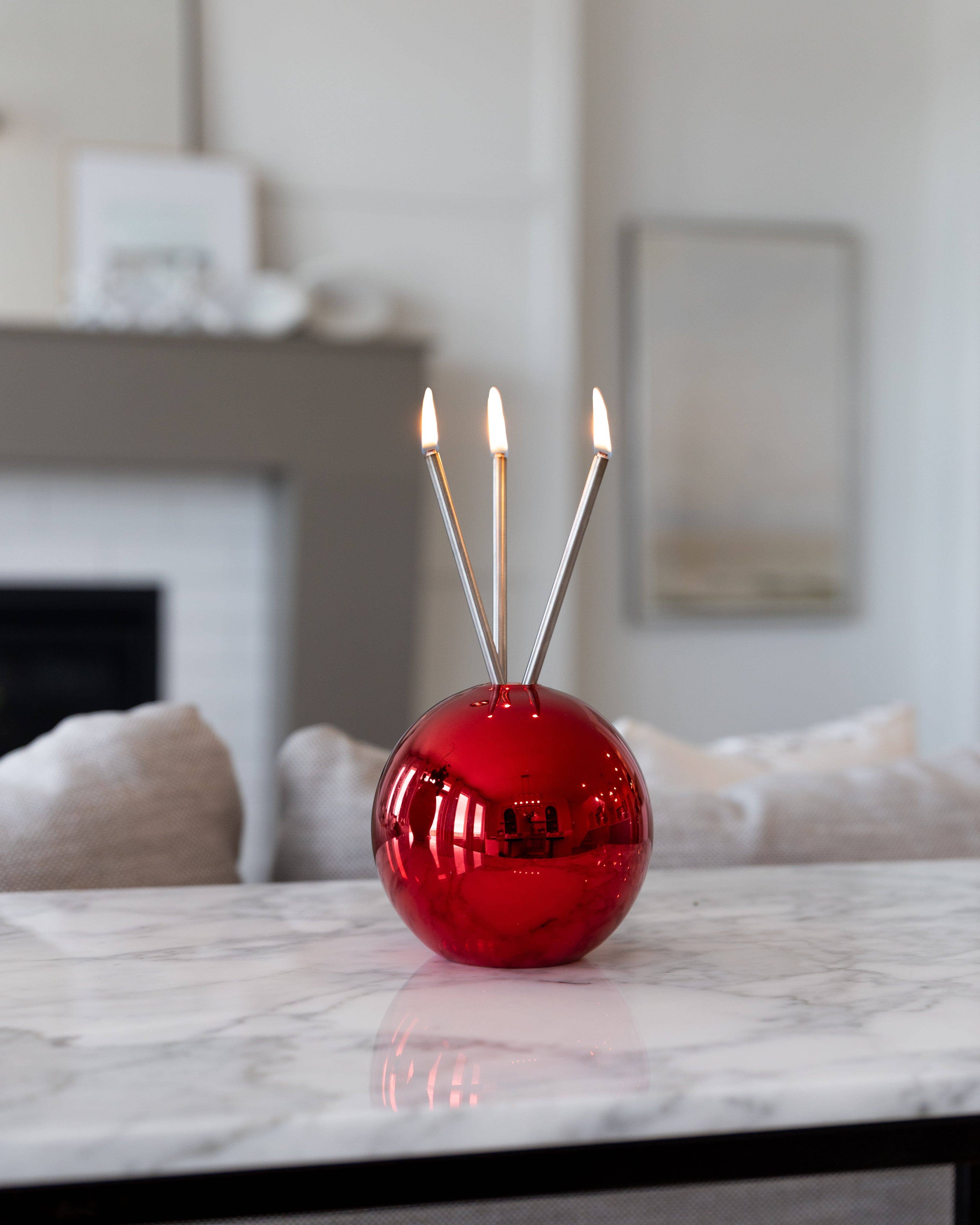 Everlasting Candle - Wholesale Candle Holder - Neva Vase, Red Metallic [Case of 6]10