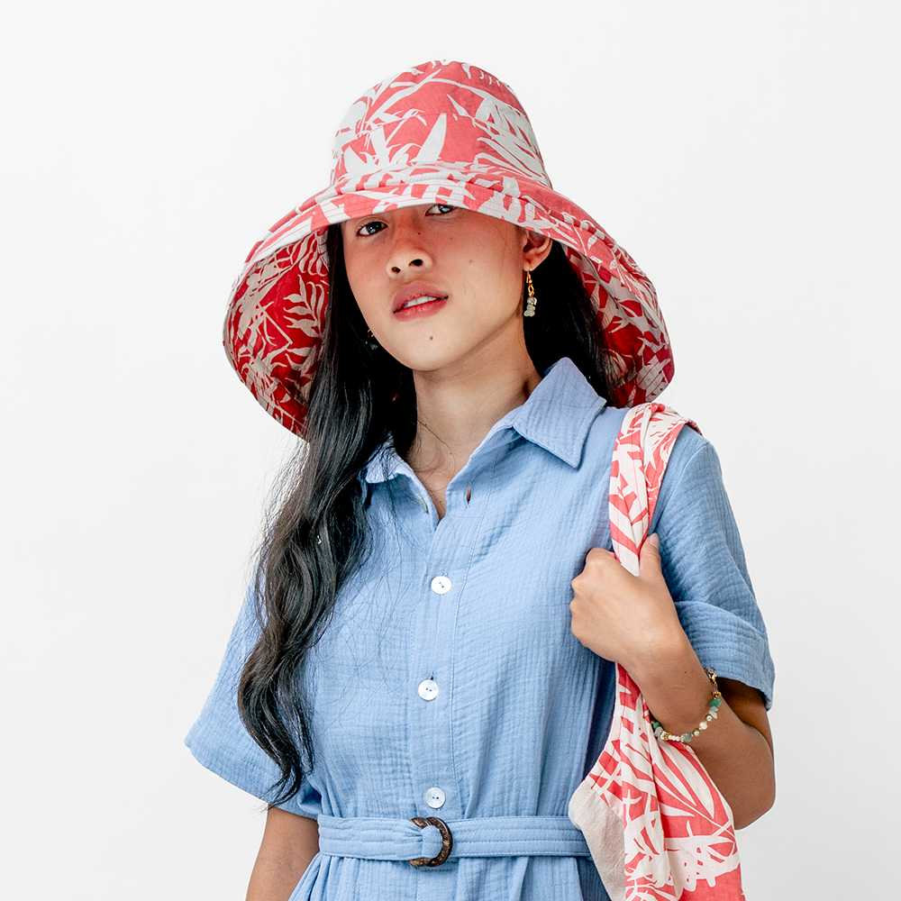 Balizen Direct from Bali - Wholesale Bucket Hat - Women's - Sunhat | Cotton Palm Leaf Print1