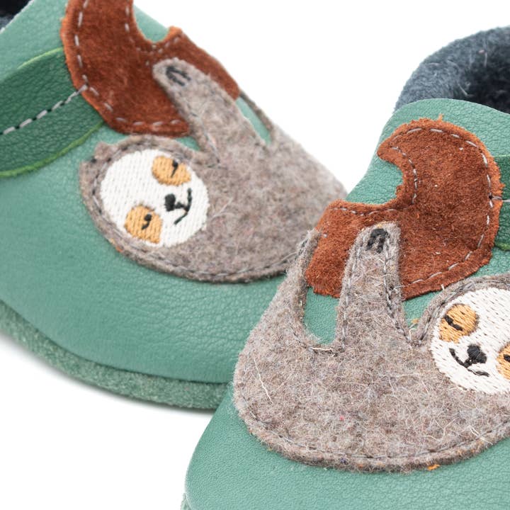 Orangenkinder® - Vente Chaussons – enfant - Chaussons Enfants Pauli le Paresseux en Cuir3