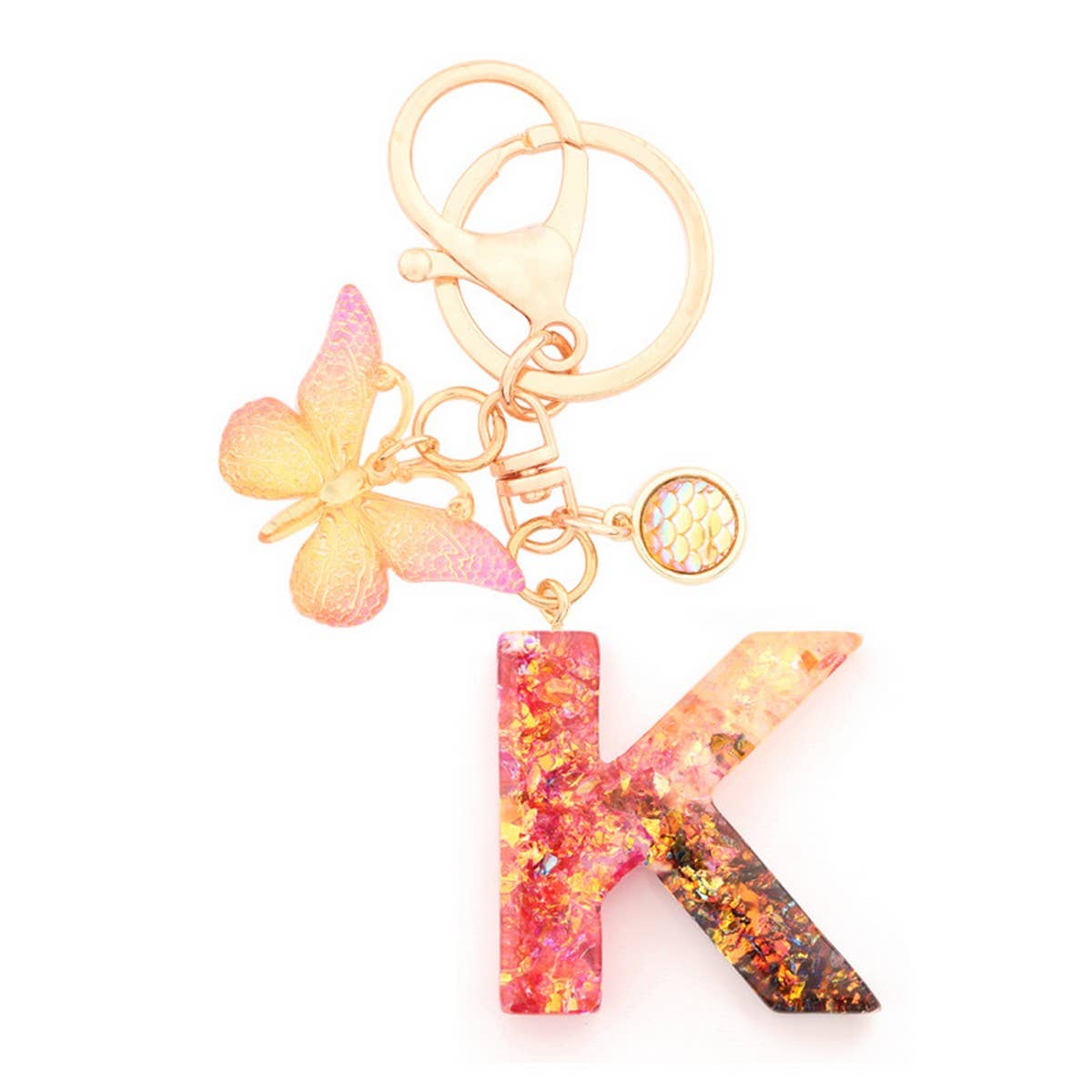 ACCITY - Wholesale Keychain - Women's - Creative Crystal Letter Keychain with Resin Sequins_CWAB502110