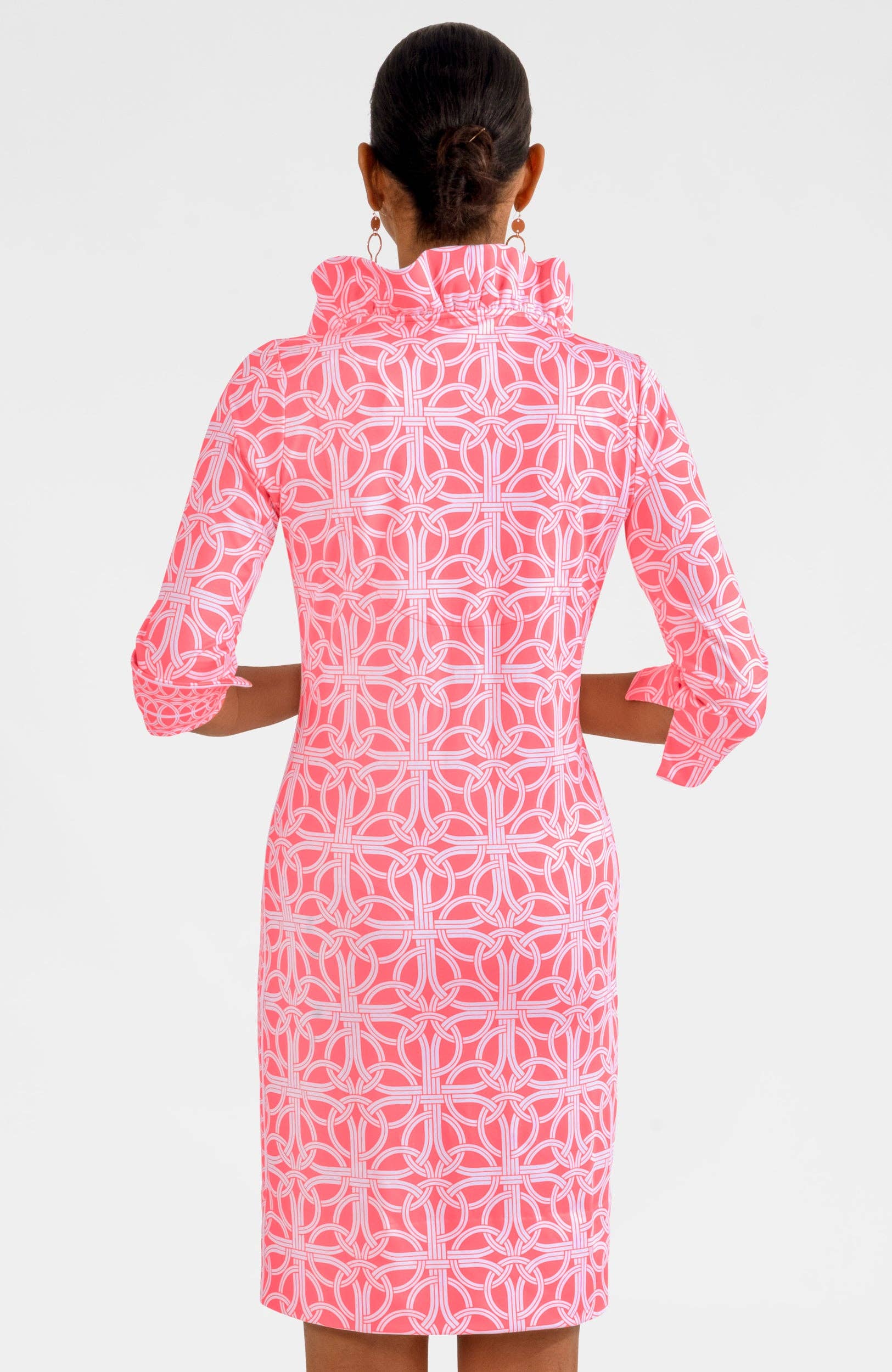 Gretchen Scott LLC - Wholesale Dress - Women's - Jersey Ruffneck Dress - Ring Toss2