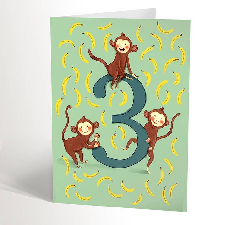 Carte de 3 ANS pour la vente par Valérie Boivin illustration