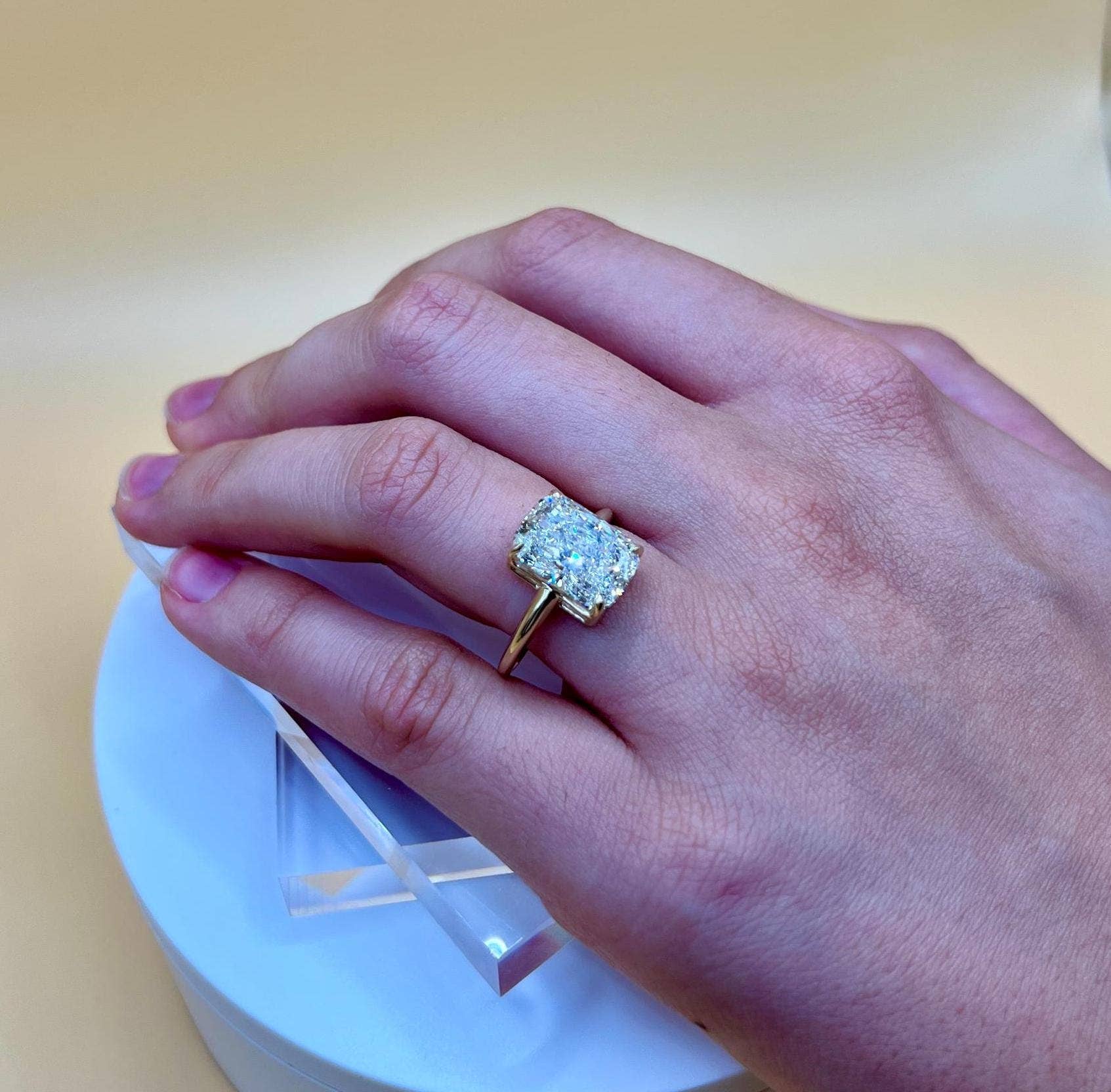 Elegant Jewels LLC - Wholesale Engagement Ring - 3 CT CUShion Lab Grown Diamond Solitaire Ring, 14K Gold6