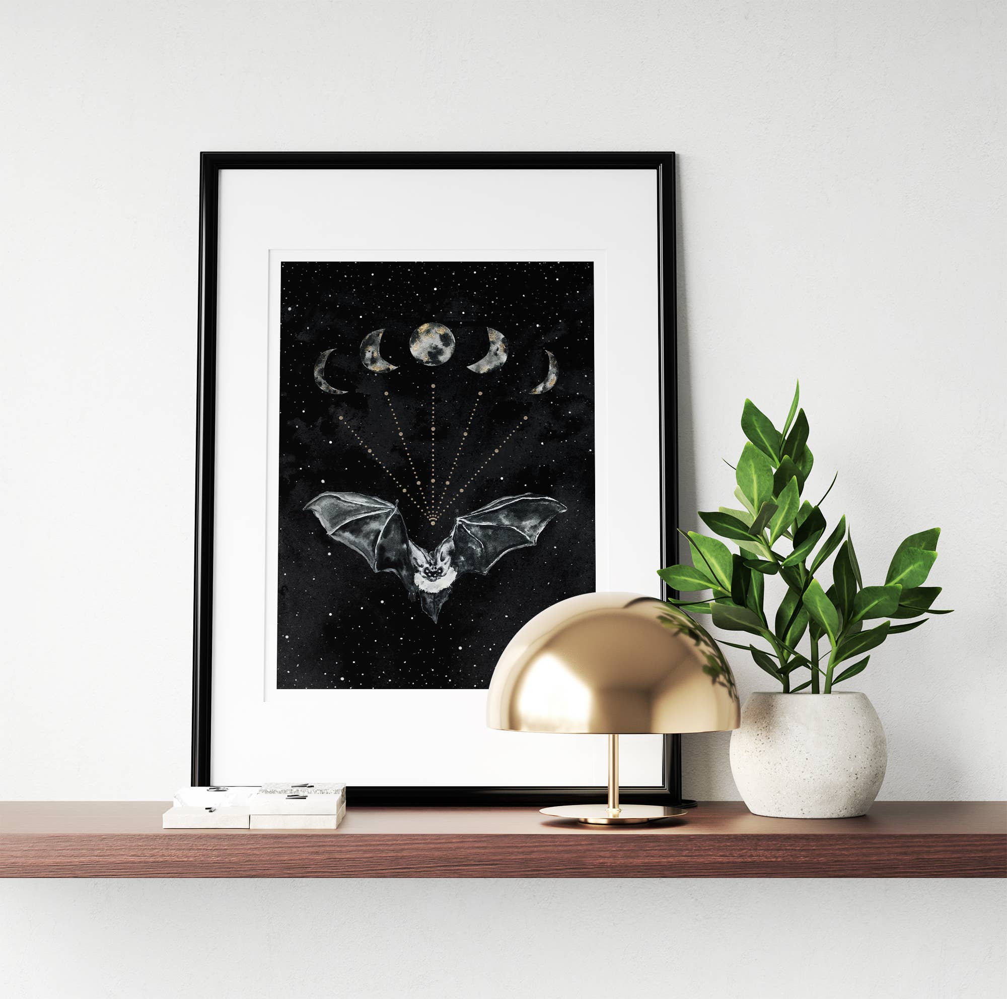 The Flow Design - Vente Affiche d'art - Affiche Chauve-souris et Phases de la Lune - Illustration ésotérique murale6