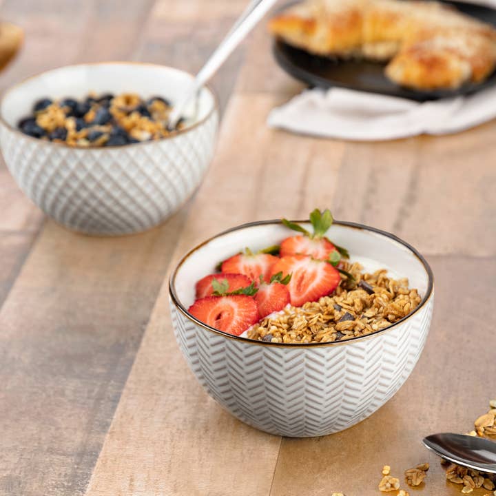 Kook - Wholesale Bowl - Kook Ceramic Cereal Bowls, 22 oz, Set of 4, Narbonne Collect2