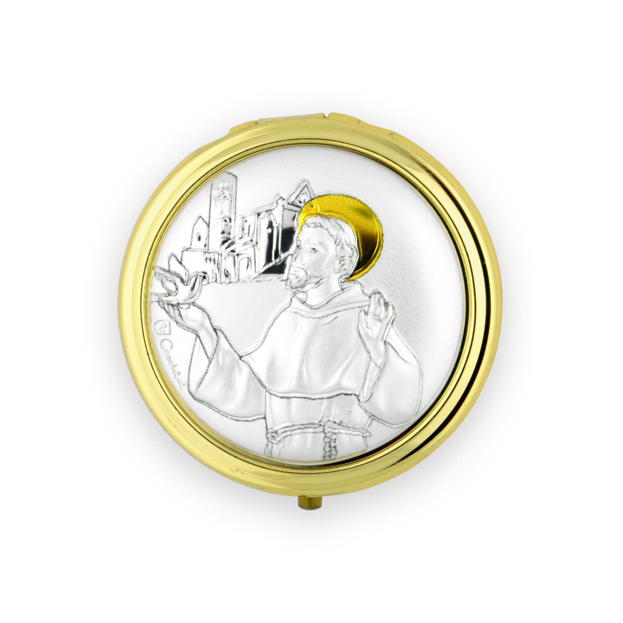 Village Gift Importers – Großhandel Dekorative Platte/Teller/Schüssel – Pyx mit dem Heiligen Franziskus von Assisi im Design