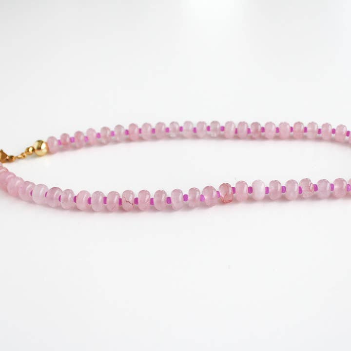Social Grace & Company - Wholesale Beaded/Pearl Necklace - Coastal Collection Necklace- Glass Gemstone Candy Stone Necklace , Anthro Glass Beads Choker , Colorful Beaded Handmade Necklace, GemN-05