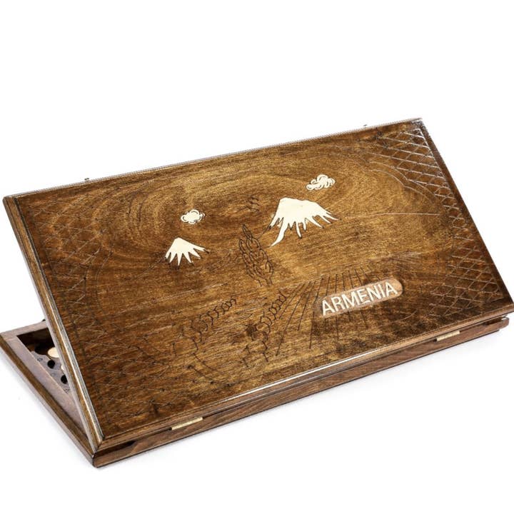 Ararat backgammon classic Plywood 24" x 24" x 2" for wholesale by Hrachya Ohanyan
