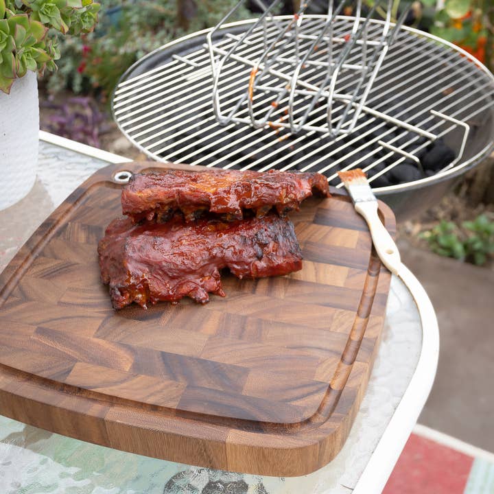 Fox Run Brands - Vente Outil de gril pour l'extérieur - Support à côtes Outset XL en acier inoxydable, 15,75 pouces x 9,25 pouces x 3,5 pouces6