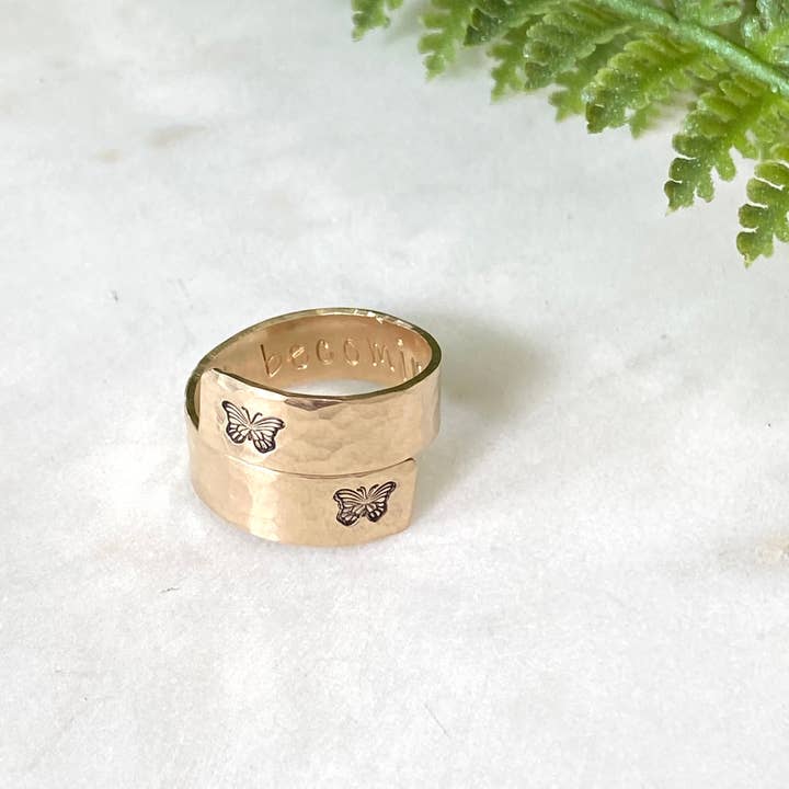 Fairwells Jewelry - Wholesale Band/Stacked Ring - Gold Filled Hidden Message Ring