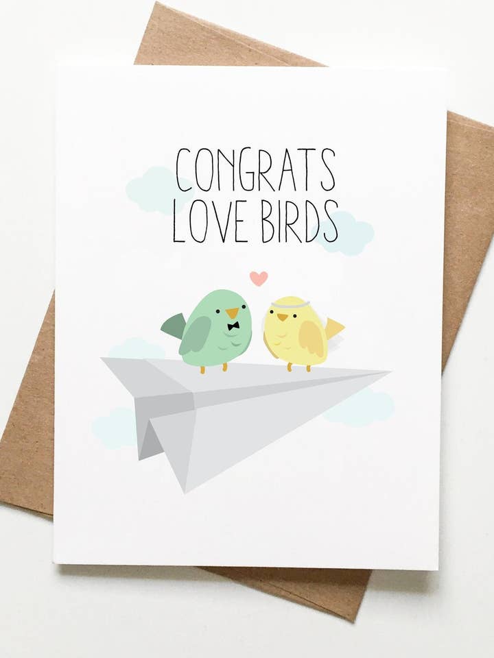 Love Birds Wedding Card for wholesale by Le Trango Studios