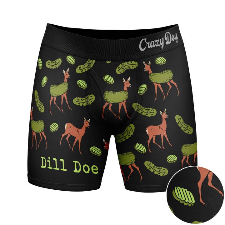 Black Dill Doe Funny Boxer Briefs Hilarious Underwear Deer Joke for wholesale on Faire1
