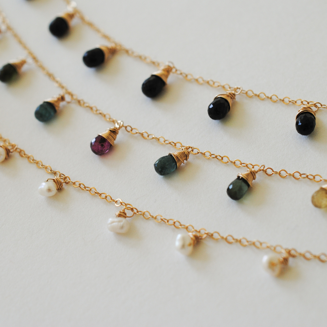 Seaflowerjewelry - Wholesale Pendant/Charm Necklace - Multi Gemstone Drop Necklace1