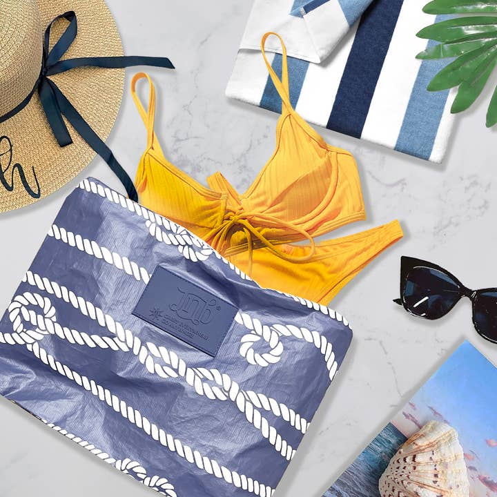 JNBFASHION.COM - Wholesale Pouch - Women's - 100% Coated Tyvek Material Rope Design Beach Pouch12