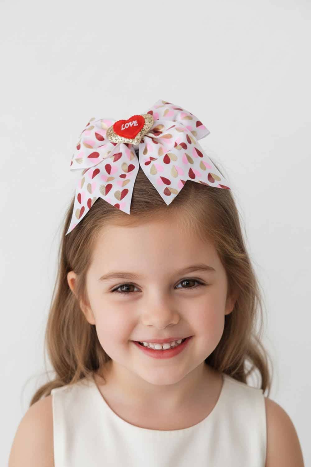 Amerikan Basics - Wholesale Hair Bow - Kids - Kids Heart Fancy Hair Bow