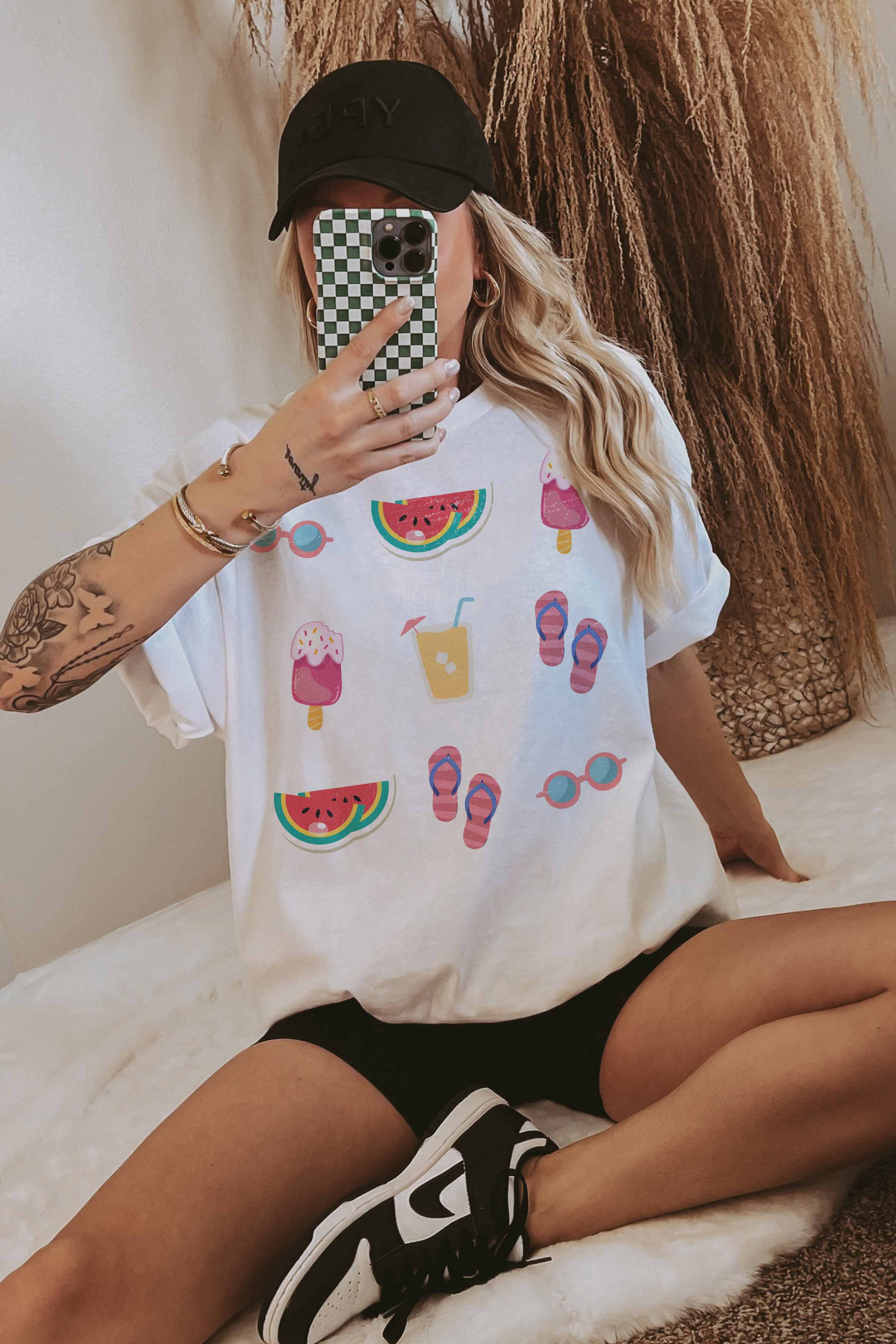 GOOD DAY STREET - Vendita all'ingrosso Maglietta serigrafata - Donna - [G1907X-OTS]-MAGLIETTA OVERSIZE GALLERIA ESTIVA2