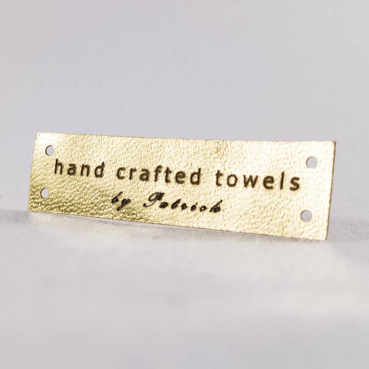 Custom Faux Leather Branding Tags - 55x15mm - A for wholesale by minimize custom tags