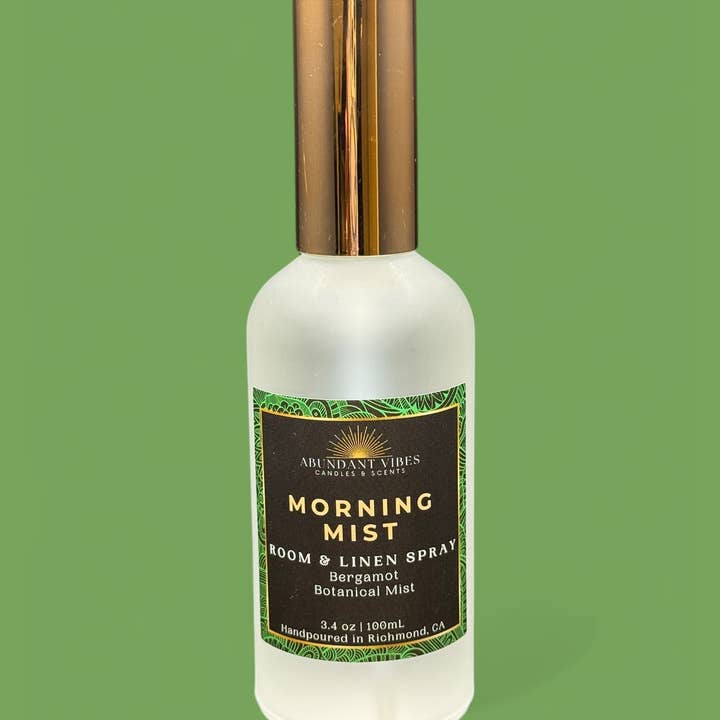 Morning Mist 3.4oz Room Spray (Botanical Mist + Bergamot) for wholesale by Abundant Vibes Candles & Scents