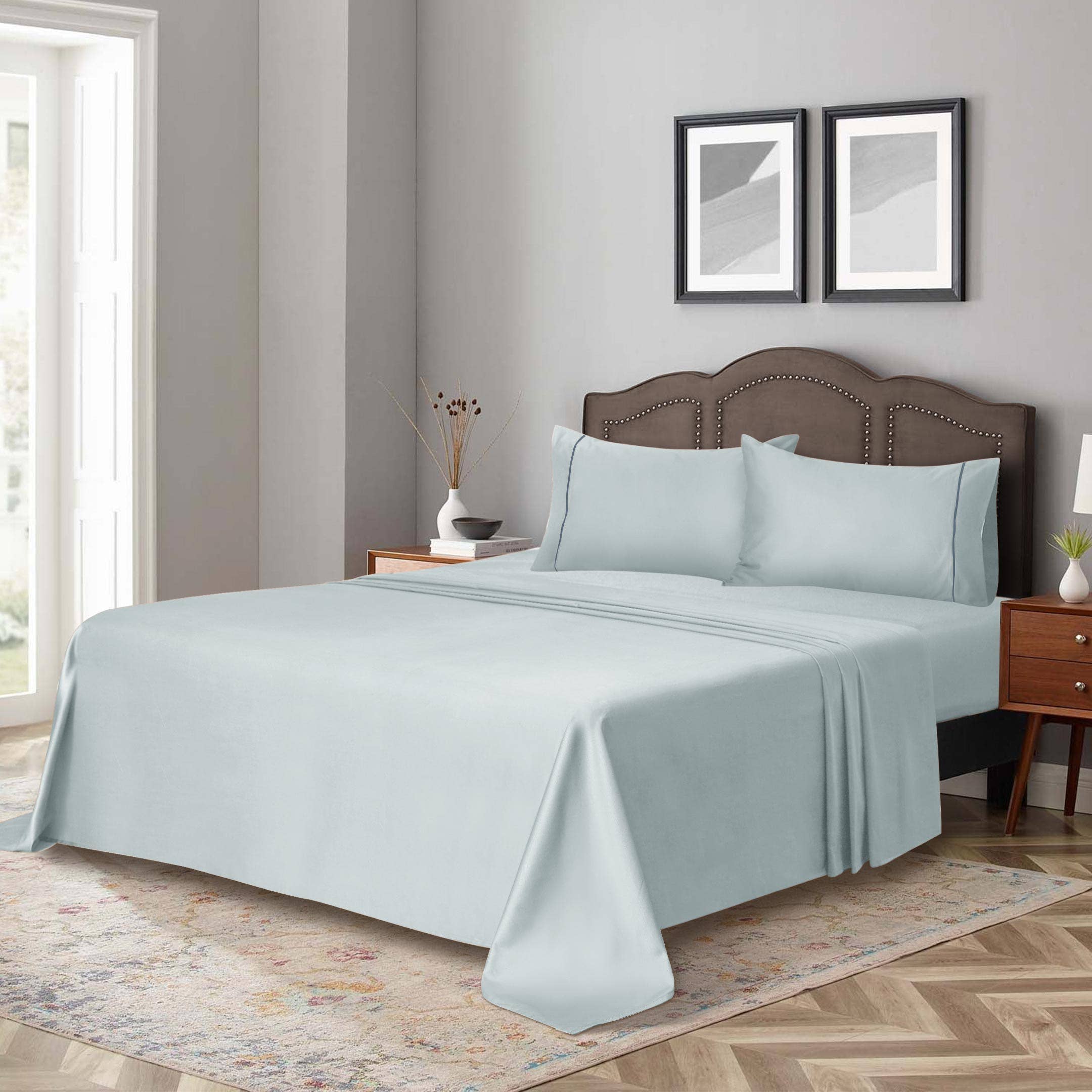 Cottonpassion_US – Conjunto de lençóis por atacado – Jogo de lençol em algodão cetim 400 fios com bordado - 4 peças66