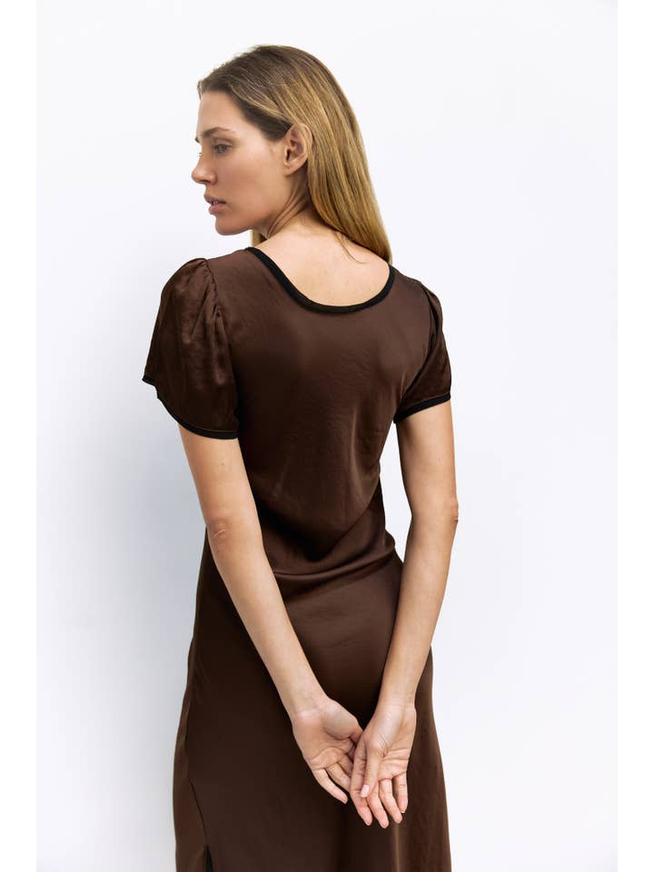 MOD REF - Venta al por mayor Vestido - Mujer - El Vestido Stephanie | Vestido de Satén con Ribete en Contraste6