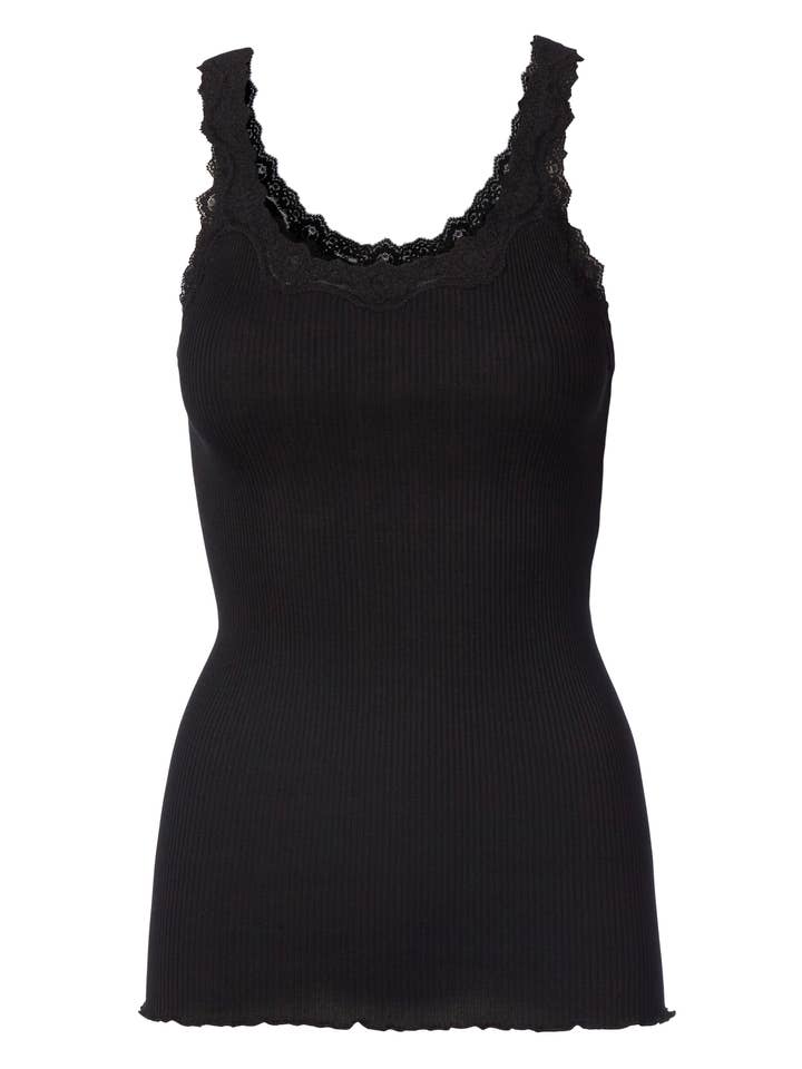 Rosemunde - Vente Débardeur – femme - Top en soie avec dentelle et dos profond3