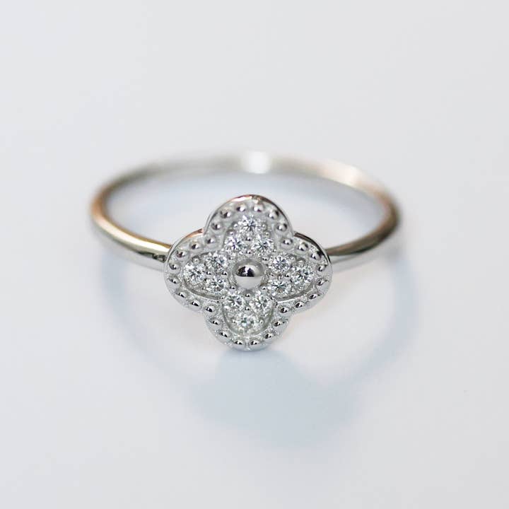 bara boheme - Wholesale Multi-Stone Ring - "CLOVER PAVE" CZ Ring
