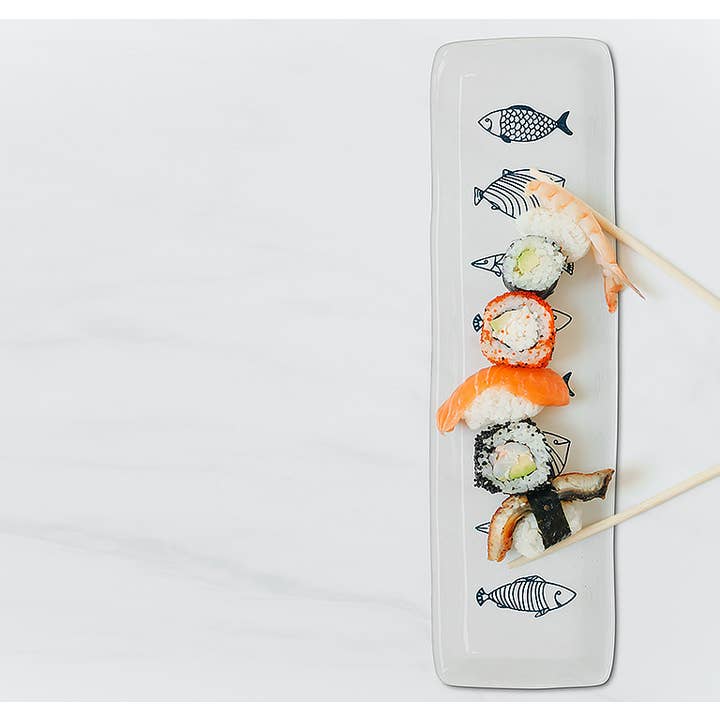 Abbott - Wholesale Platter - Long Slim Fish Plate-12.5"L-8303