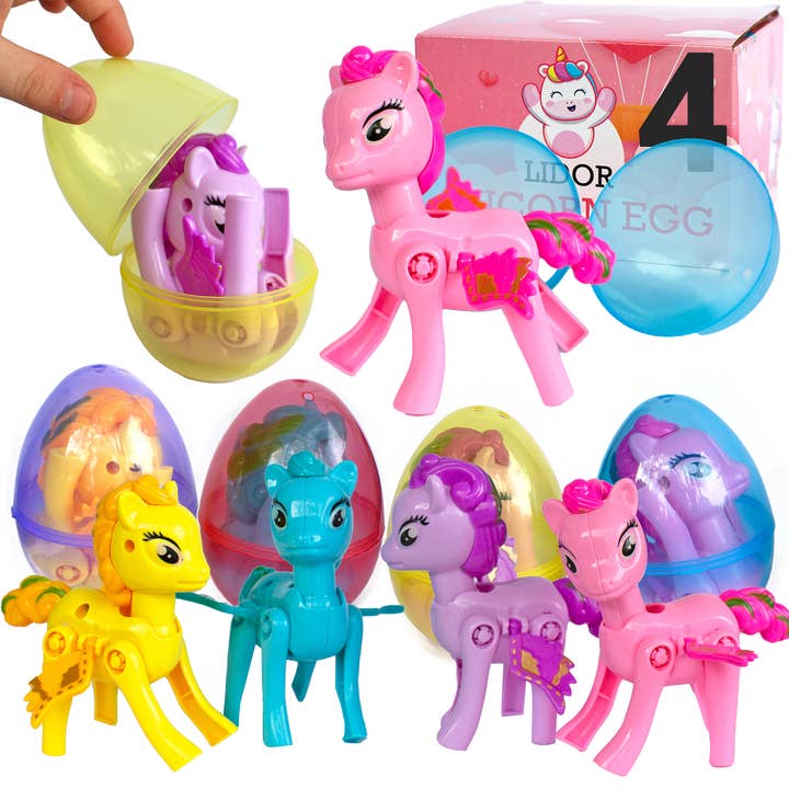 Lelaffet – wholesale Leksaksset - Barn – 4 Pack påskägg Suprise Unicorn Party favör gåva leksaker Set