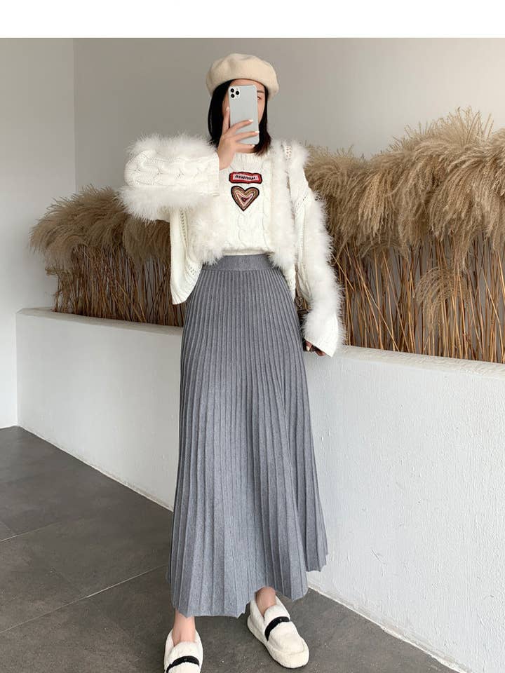 Marayn - Wholesale Skirt – Women’s - Chic ALine Knit Maxi Skirt AutumnWinter14