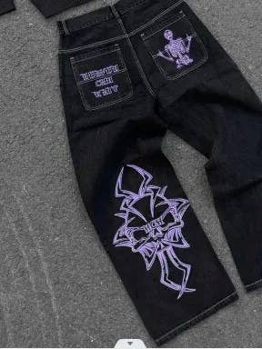 SALINA TRADING INC – wholesale Jeans – Women’s – Y2K Hip Hop Retro Skeleton Distressed Loose Fit Jeans2