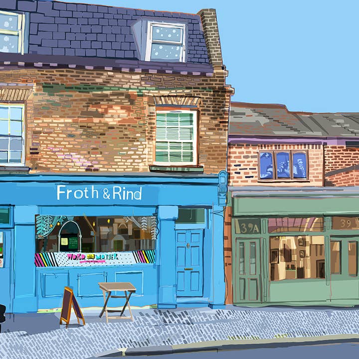 Tomartacus - Wholesale Art Print - Froth And Rind, Walthamstow Village Illustration Print